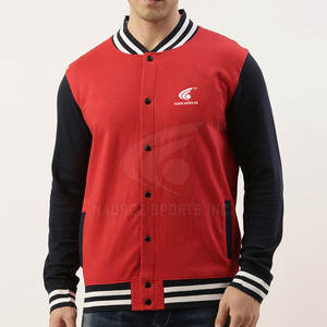 Veste Letterman d'hiver pour hommes, col montant, logo sur le devant, style rue haute, design écologique et populaire de marque privée, nouveau - Product Image 1