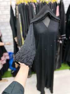 Abaya Élégante et Moderne pour Femme de Style Dubaï, Tenue de Soirée Musulmane Traditionnelle avec Travail Manuel Fantaisie - Accessoire Inclus - Product Image 2