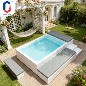 Sofá de piscina elevado, resistente a los rayos UV y al agua, para familias, adultos y niños, ideal para patios traseros, resorts y villas, con filtro de piscina a juego. - Product Image 4