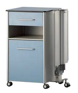 YFZT008 Factory Aluminum Alloy Mobile Hospital Bedside Locker With Overbed Table