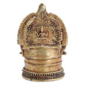 Diwali Puja-lámpara de aceite de latón dorado hecha a mano para decoración del hogar, diosa del Sur, Lakshmi Deepak, SNS-1198 - Product Image 4