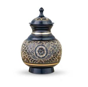 Artesanías indias, acabado dorado con estampado de pata, recuerdo de latón, urnas de cremación, superventas, recuerdos funerarios de Metal - Product Image 4