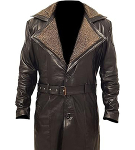 Manteau Trench Premium en Cuir Véritable pour Homme – Épais, Durable, Hiver, Coupe Slim, Séchage Rapide, Respirant, Écologique - Product Image 1