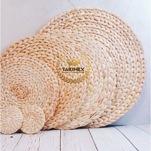 Takimex venta al por mayor precio barato respetuoso del medio ambiente hecho a mano natural redondo manteles individuales de jacinto de agua de ratán - Product Image 1