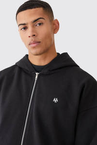 Por encargo de alta calidad de gran tamaño de peso pesado Zip up Hoodie 500gsm Drop Shoulder Oversized Hoodie logotipo personalizado sudaderas con capucha para los hombres - Product Image 2