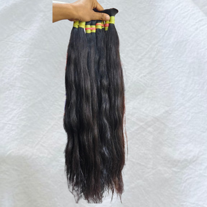 Extensiones de Cabello Humano Remy Indio con Cierre |   Juego Combinado de 3 Paquetes de Cabello con Trama Simple, Extensiones de Cabello Sin Procesar con Cutícula Alineada - Product Image 5