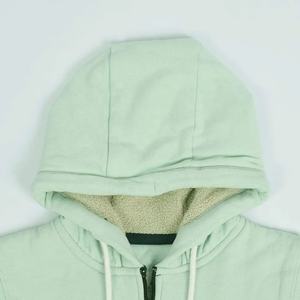 เสื้อฮู้ดมินต์สำหรับผู้หญิงเสื้อฮู้ดมีซิปสีพื้นเรียบ - Product Image 2