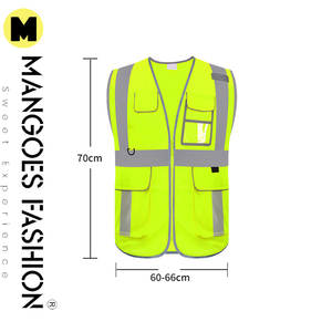 Gilet de sécurité réfléchissant haute visibilité | Logo personnalisé gilet sans manches vêtements de travail en plein air pour les environnements extérieurs de sécurité haute visibilité - Product Image 2