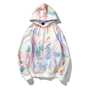 Tie Dye Design personnalisé unisexe 100% coton sweat à capuche en polaire française lourde avec cordon de serrage de grande taille - Product Image 1