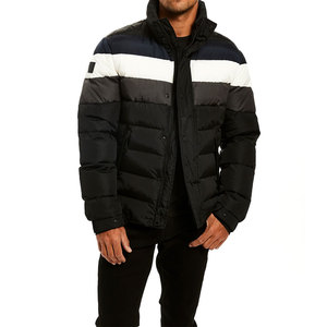 Veste matelassée légère pour hommes, manteau d'hiver rembourré surdimensionné avec logo personnalisé, vente en gros à col montant de style rue principale - Product Image 1