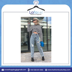 Nouveau style de jeans pour femmes jeans de couleur souillée disponibles à un prix abordable - Product Image 2