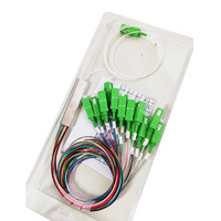 Divisor PLC de fibra SC APC UPC 1x2 1x4 1x8 1x16 1x32 con conectores LC FC para infraestructura de red FTTH