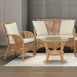 Hot Selling CORDELLA TWISTED Modular Rattan <b>Sofa</b> Armchair Set-Asian Comfortable Villa Apartment Home Office Living Room - Product Image 6