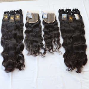 Fournisseur péruvien d'extensions de cheveux humains Paquets de cheveux bruts avec fermetures Hd Vendeur de cheveux de temple indien bruts vierges non traités - Product Image 1