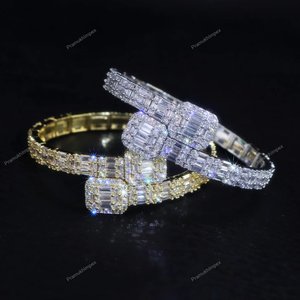 Brazalete Baguette de Plata de Ley 925 para pulsera, Diamantes de moissanita, lujo, alta calidad, personalizado, nuevo diseño, estilo clásico para - Product Image 2