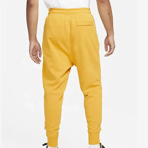 Pantalones Deportivos Ajustados para Hombre, Cintura Alta, Color Amarillo Personalizado, Joggers de Felpa con Patrón Apilado, Buena Calidad, Venta al por Mayor - Product Image 4