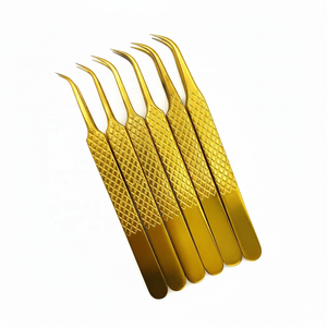 Pinces à épiler professionnelles en acier inoxydable de haute qualité pour extensions de cils, pointe fine, logo, vente chaude - Product Image 4