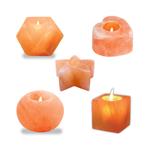 ชุดเทียนคริสตัลหินหิมาลัยทำมือ2ชิ้นเชิงเทียนสำหรับตกแต่งห้องของขวัญสมาธิ - Product Image 6