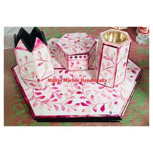 Producto hecho a mano brillante natural Quemador Bakhoor de alta calidad con incrustaciones de hueso de nácar Uso para decoración Artículo dotado - Product Image 3