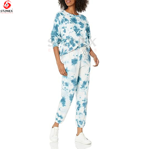 Sweat-shirt en molleton à manches longues teint par cravate pour femmes 60% coton, 40% polyester Sweatshirts personnalisés de meilleure qualité - Product Image 4
