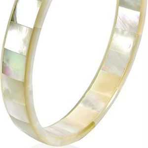 Brazaletes de Nácar Asequibles, Brazaletes con Incrustaciones de Nácar Hechos a Mano para Mujer, Moda de Fabricante Indio - Product Image 1