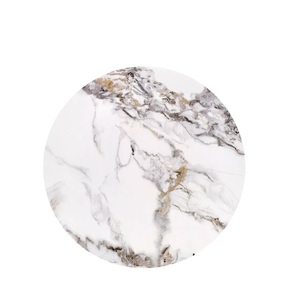 Juego de Mesa de Centro Moderno de Metal Negro con Tapa de Mármol, Diseño Elegante Encajable, Base Resistente, Centro de Mesa Estilizado para Decoración de Sala de Estar - Product Image 6