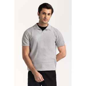 Patrón Sólido para Suéter Polo Tejido MN-PSW-WS24-008 Técnica de Teñido Liso - Product Image 2