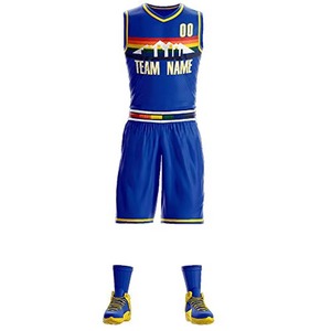 Uniformes de Baloncesto Personalizados en Oferta, Ropa Deportiva Transpirable de Poliéster Azul y Negro, Tallas XS a 5XL, Impresión por Sublimación - Product Image 6
