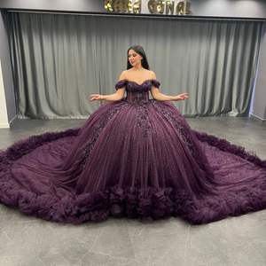 Robe de Soirée de Mariage en Satin Turc de Luxe, Détails Perlés, Imprimé Floral, Taille Naturelle, Longueur Ras du Sol, Infroissable, Idéale pour les Cérémonies - Product Image 1