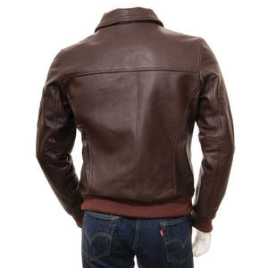 Premium Quality Custom Regular <b>Real</b> <b>Leather</b> <b>Jackets</b> 100% Genuine Cowhide Canvas Stand Collar Breathable Windproof Winter Hooded - Product Image 3