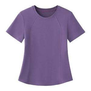 T-shirt décontracté pour femme, col rond, coupe classique, 100% coton, manches courtes, tissu dobby respirant, été, sexy, impression numérique - Product Image 1