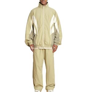 Chaqueta Cortavientos de Nailon Personalizada para Hombre, Estilo Retro de los 90, Delgada, con Bloques de Color Retro, Cuello Alto, Logotipo Personalizado, Talla Grande - Product Image 4