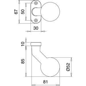 Profiltrknopf 1332/0000 Aluminium F1 EDI Tringles à rideaux, rails et accessoires - Product Image 3