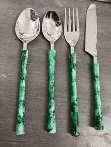 Juego de 4 Cubiertos de Acero Inoxidable con Acabado Dorado de Alta Calidad, Cubiertos Espejados para Mesa de Hotel, Servicio de Alimentos Premium - Product Image 2