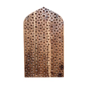 Décoration murale faite à la main Pièce murale courbée en bois Sculpture d'art Laser personnalisé OEM Art islamique Sculpture sur bois et calligraphie - Product Image 4