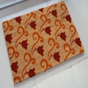 Tapis en fibre de coco avec support en PVC Indus, couleur unie, imprimé naturel, durable, antidérapant, lavable, écologique, moderne, pour l'extérieur, l'intérieur, la maison, le bureau - Product Image 1