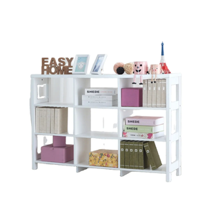 Multi-functional 9-<b>Unit</b> Wood <b>Open</b> Shelf Low Bookcase Display Cabinet Organizer - Product Image 1