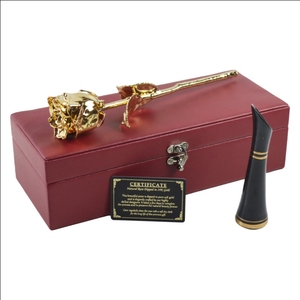 Rosa Natural de temática moderna bañada en oro de 24 quilates, regalo de aniversario, regalo de San Valentín y el mejor regalo para pareja, rosa de oro de 24 k con soporte - Product Image 1