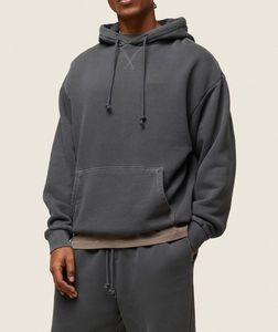 Custom Logo 500GSM Heavy Cotton <b>Shark</b> Streetwear Vintage <b>Hoodie</b> and Sweatpants Set Men Tracksuit Acid Washed Drop Shoulder - Product Image 4