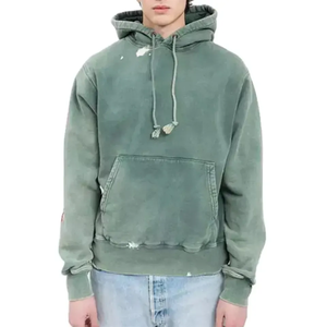 100% coton hommes lavage à l'acide Jogging costume femmes décontracté coton polaire survêtement automne sweats à capuche sweat ensembles taille personnalisée - Product Image 6