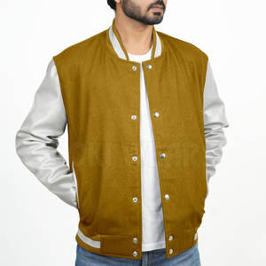 บริการ OEM เสื้อแจ็คเก็ตเลตเตอร์แมนแบบใหม่ คุณภาพสูง สีพื้น สำหรับขายออนไลน์ - Product Image 4