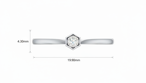 แหวนเพชรทรงหกเหลี่ยมแบบเรียบง่ายซ้อนกันได้สำหรับผู้หญิง - Product Image 2