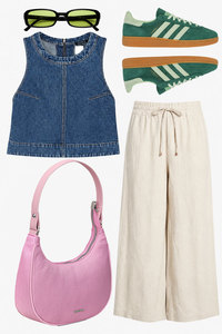 Wholesale <b>Pink</b> Canvas Half Moon Bag Fashion Underarm Shoulder <b>Purse</b> for Women - Product Image 4