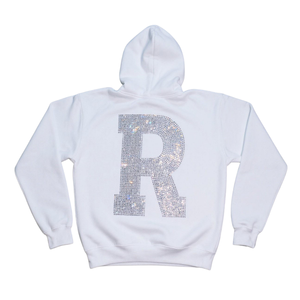 Men's Trendy Custom Rhinestone Design <b>White</b> Zipper Hoodie Cotton Blended <b>Zip</b> <b>Up</b> Hooded Sweatshirt Basics Tops For Men - Product Image 2