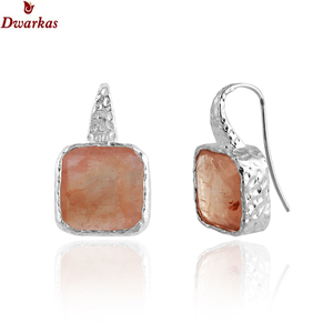 Conception populaire Quartz Gemstone 925 Sterling Silver Dangle Charm Boucles d'oreilles pour les femmes Party Jewelry Wholesale - Product Image 3