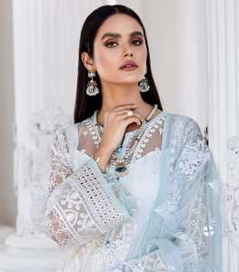 Indien pakistanais dernière mousseline de soie brodée Salwar Kameez avec maçonnerie lourde Collection de mariage de luxe vente chaude robe 0408 - Product Image 2