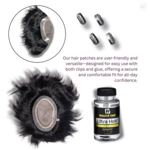 Peluquín Golden Hair International Miraz Border Premium para hombre con técnica de encaje frontal Mirage Indian Remy Hair Premium Toupee - Product Image 4