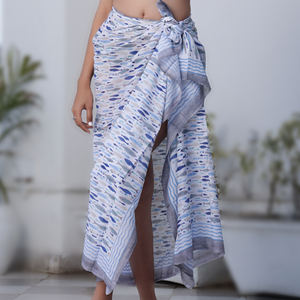 Écharpe en voile hautement respirante à imprimé poisson, artisanat indien fait à la main, artisanat de Jaipur, couvre-plage en coton multicolore pour femme, sarong - Product Image 1