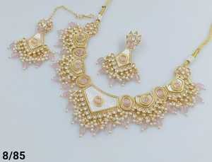 Indan Wholesale 2024 Latest Fashion Traditional Gold Plated <b>Pearl</b> Choker <b>Necklace</b> <b>Set</b> for Women - Product Image 2