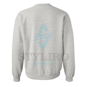Sweat-shirt de sport vierge personnalisable avec logo, impression par décoloration de qualité, coupe classique, pull-over homme en coton, col rond, couleur unie, pour l'hiver - Product Image 2